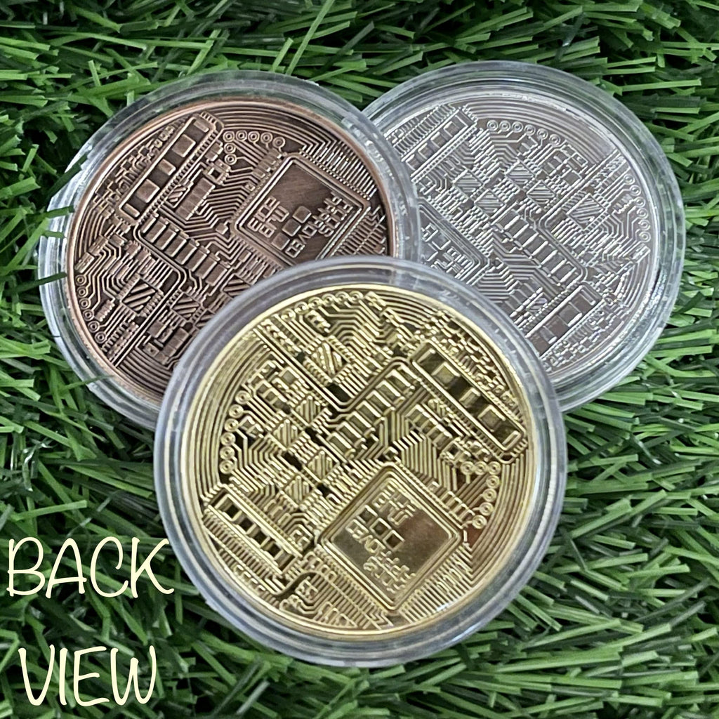 Large Bitcoin Golf Ball Marker Set — 3 Big Coins (Gold, Silver, Copper), Unique Gift for Men & Women, Custom Ball Markers, No Hat Clip Included.